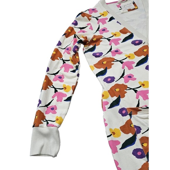 Evy's Tree Vivie in Bright Floral Sweatshirt Cardigan Sweater Size Large L - Picture 9 of 16